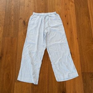 Blue and white pinstripe lightweight J crew pants